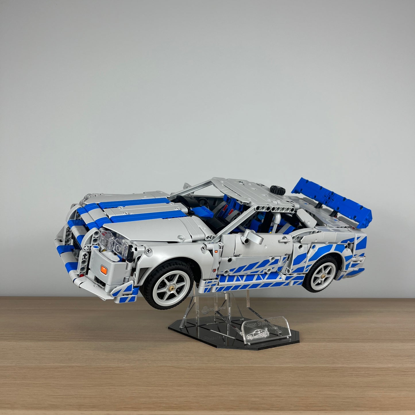 Acrylic Display Stand with Black Base for LEGO® Nissan Skyline GT-R (R34) 42210