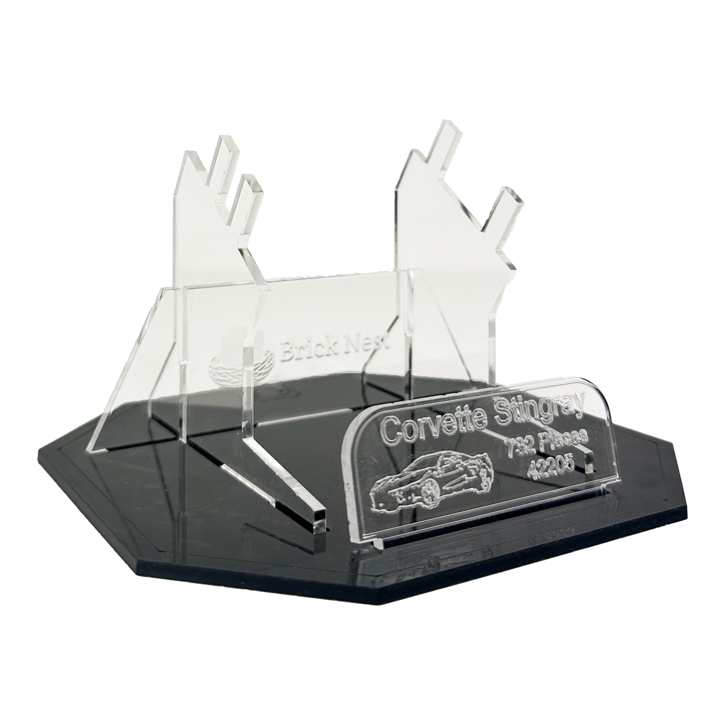 Lego Chevrolet Corvette Stingray Acrylic Display Stand with Black Base