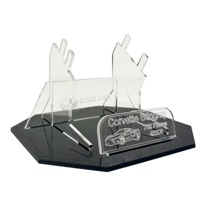 Lego Chevrolet Corvette Stingray Acrylic Display Stand with Black Base