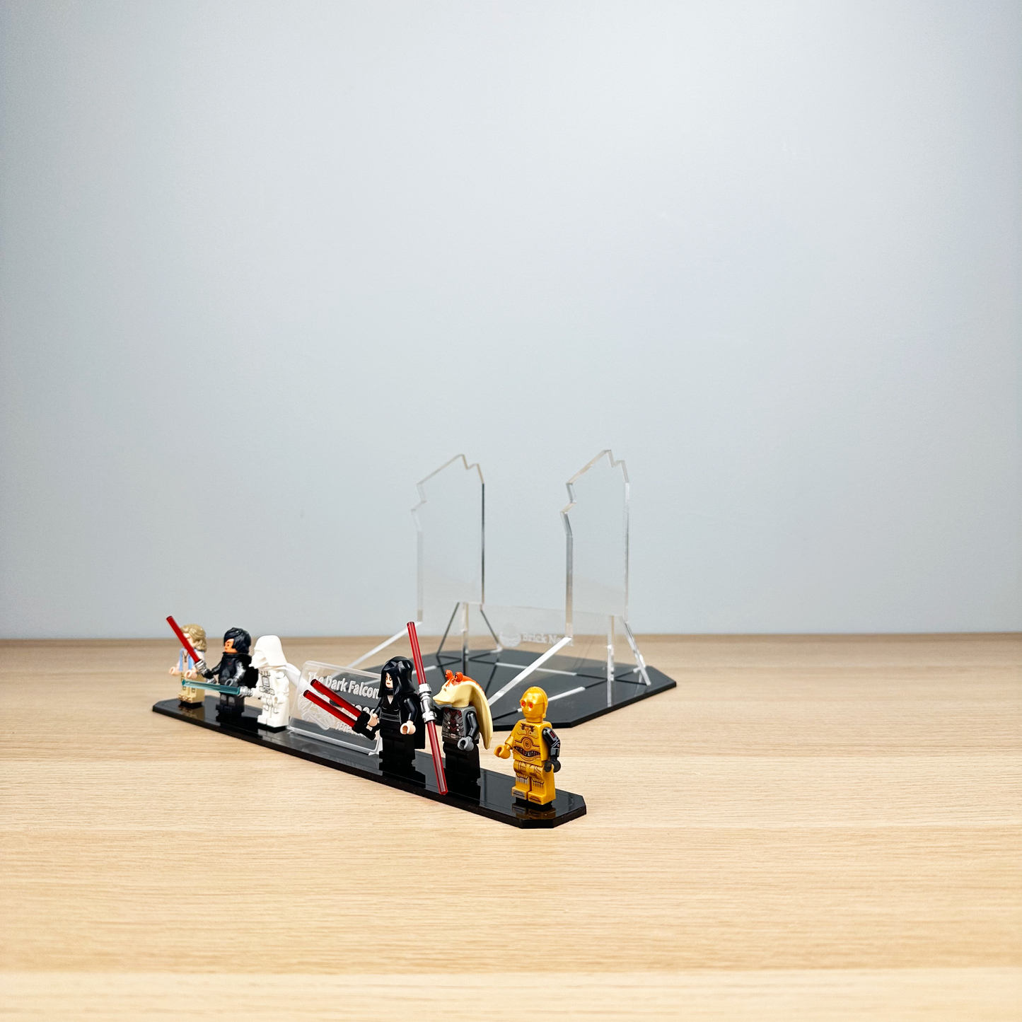 Acrylic Display Stand with Black Base Plate for LEGO® Dark Falcon 75389
