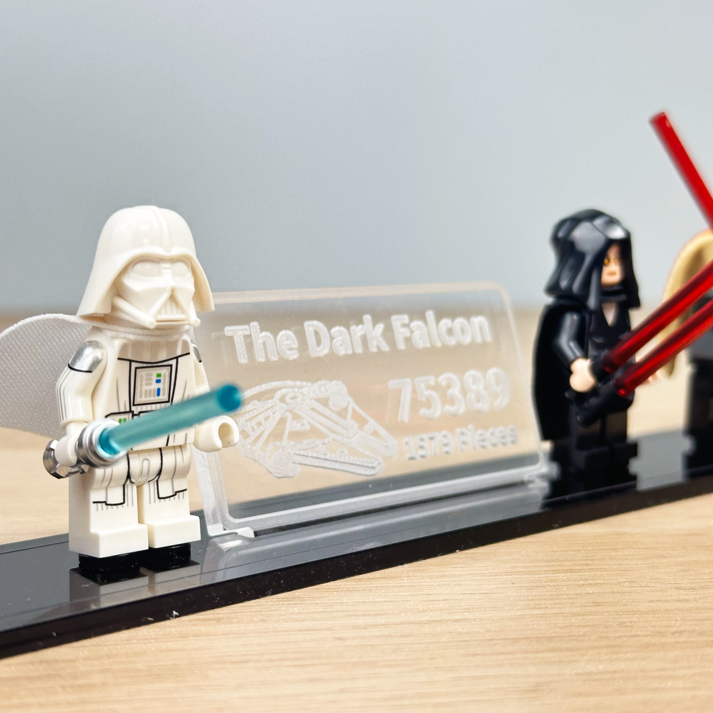 Acrylic Display Stand with Black Base Plate for LEGO® Dark Falcon 75389