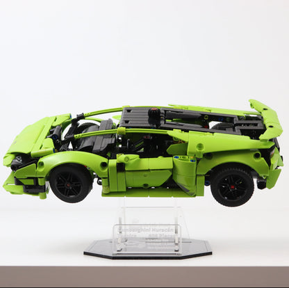 Acrylic Display Stand for LEGO Lamborghini Huracán Tecnica with Black Base Plate