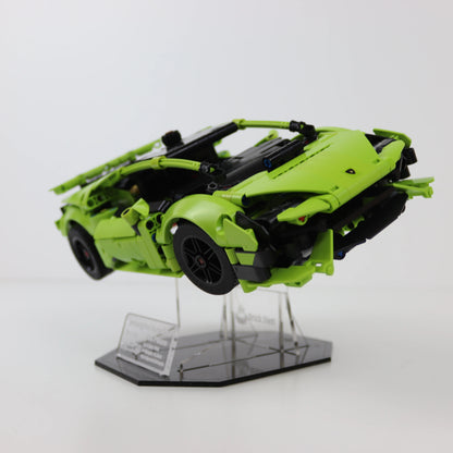 Acrylic Display Stand for LEGO Lamborghini Huracán Tecnica with Black Base Plate