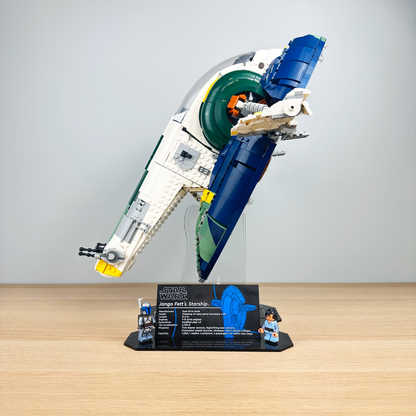 Acrylic Display Stand with Black Base compatible with Lego Jango Fett's Starship (75409)