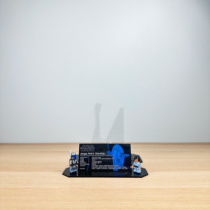 Acrylic Display Stand with Black Base compatible with Lego Jango Fett's Starship (75409)