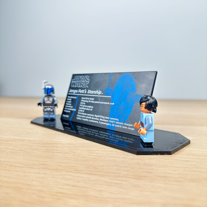 Acrylic Display Stand with Black Base compatible with Lego Jango Fett's Starship (75409)