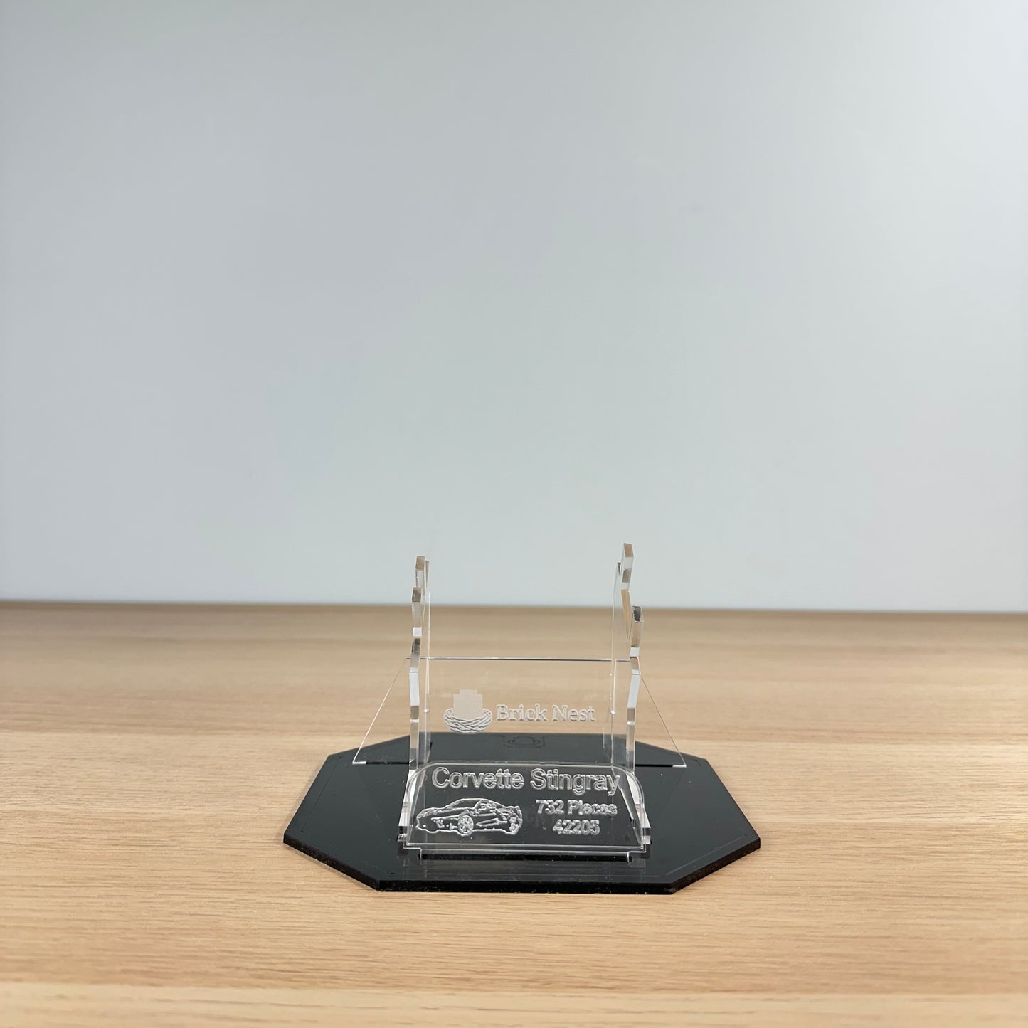 Lego Chevrolet Corvette Stingray Acrylic Display Stand with Black Base