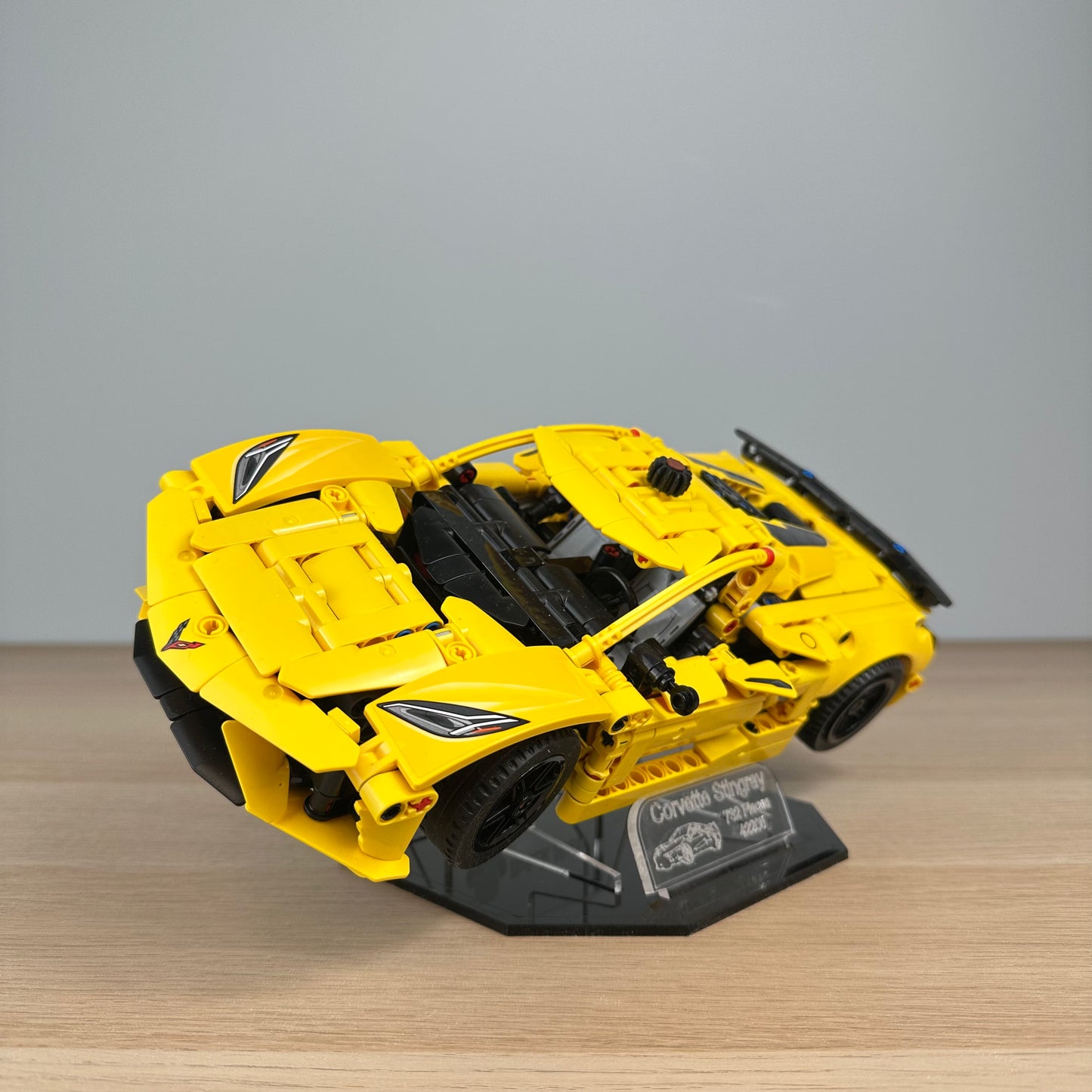 Lego Chevrolet Corvette Stingray Acrylic Display Stand with Black Base