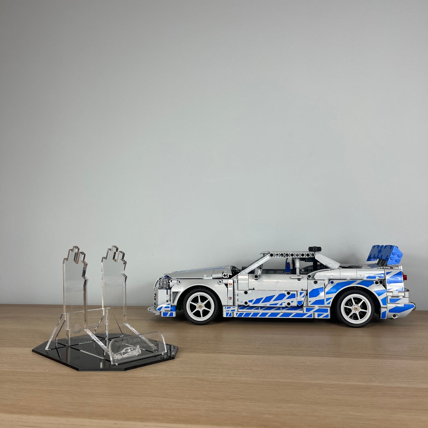 Acrylic Display Stand with Black Base for LEGO® Nissan Skyline GT-R (R34) 42210