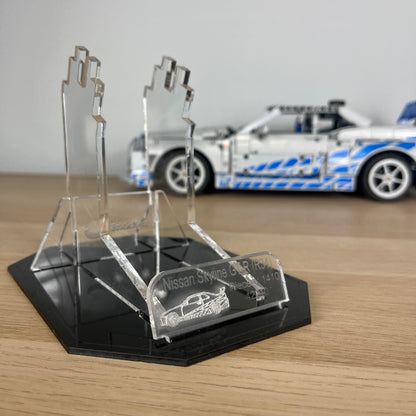 Acrylic Display Stand with Black Base for LEGO® Nissan Skyline GT-R (R34) 42210