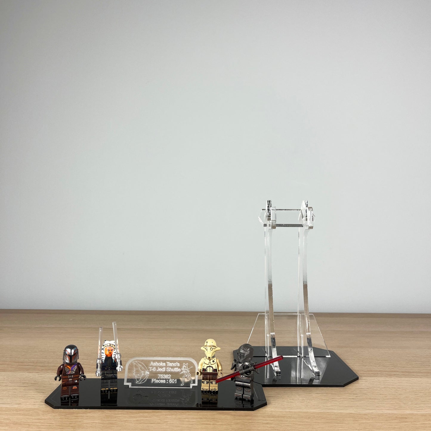 Acrylic Display Stand with Black Base for LEGO® Star Wars Ahsoka Tano’s T-6 Jedi Shuttle 75362