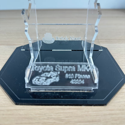 Lego Toyota Supra MK4 Acrylic Display Stand with Black Base Plate