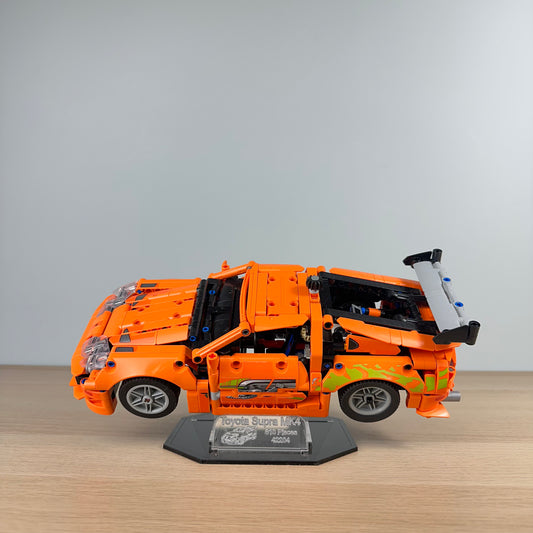 Lego Toyota Supra MK4 Acrylic Display Stand with Black Base Plate