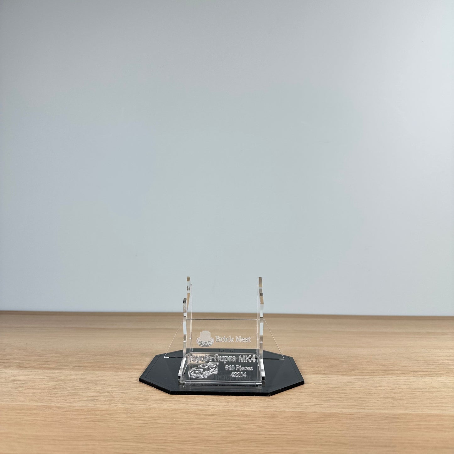 Lego Toyota Supra MK4 Acrylic Display Stand with Black Base Plate
