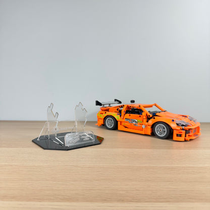 Lego Toyota Supra MK4 Acrylic Display Stand with Black Base Plate