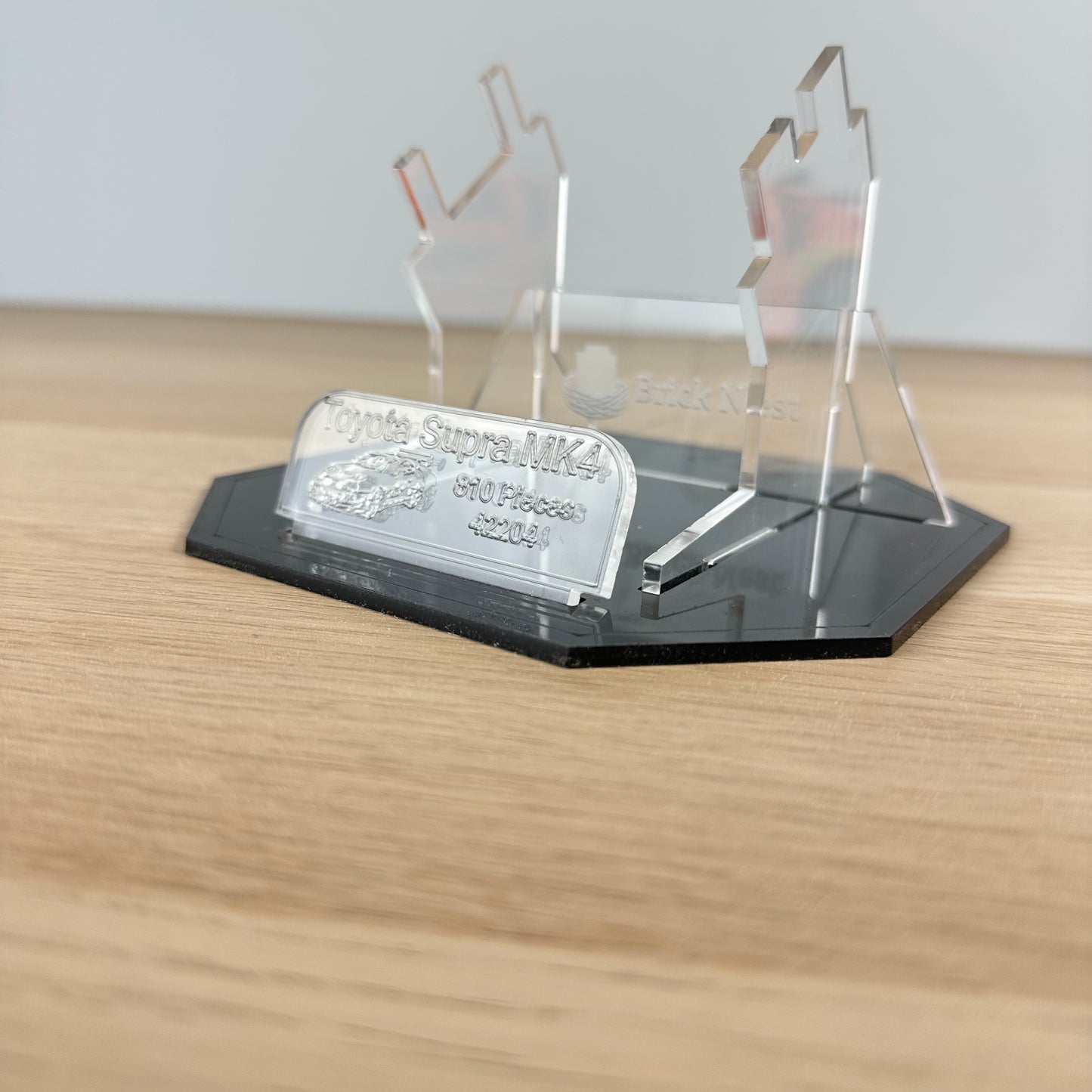 Lego Toyota Supra MK4 Acrylic Display Stand with Black Base Plate