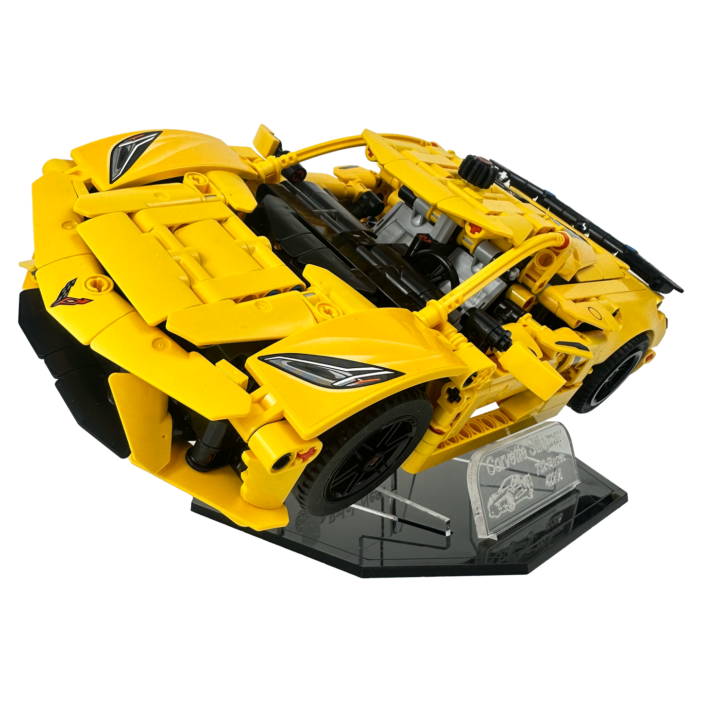 Lego Chevrolet Corvette Stingray Acrylic Display Stand with Black Base