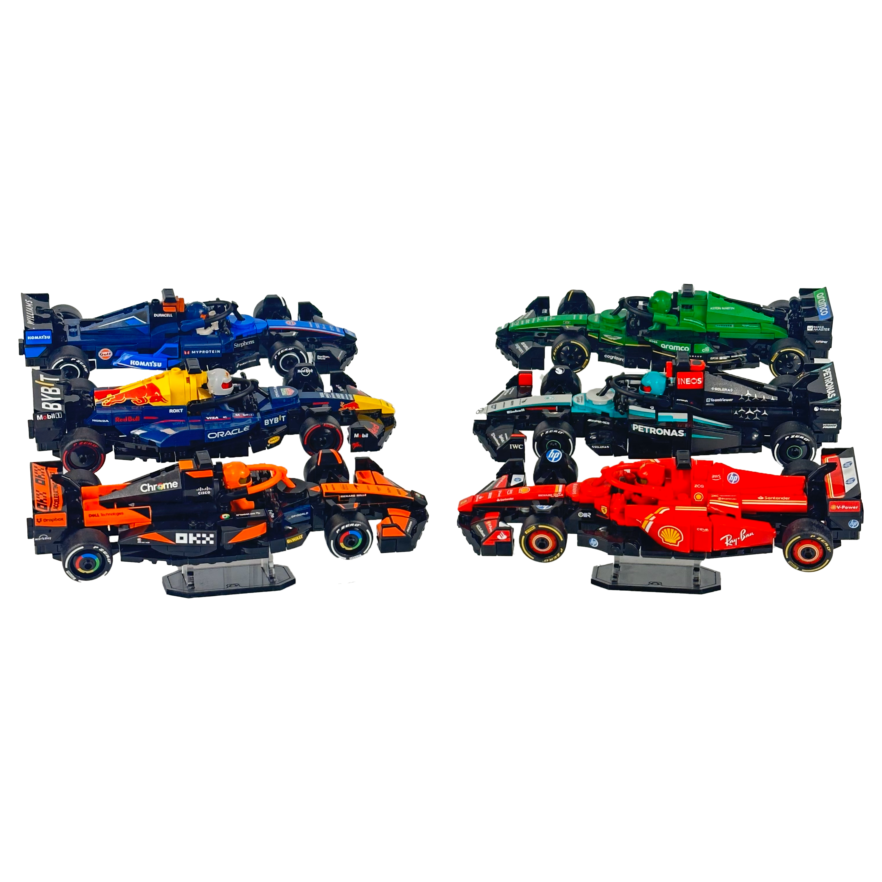 lego f1 acrylic stands