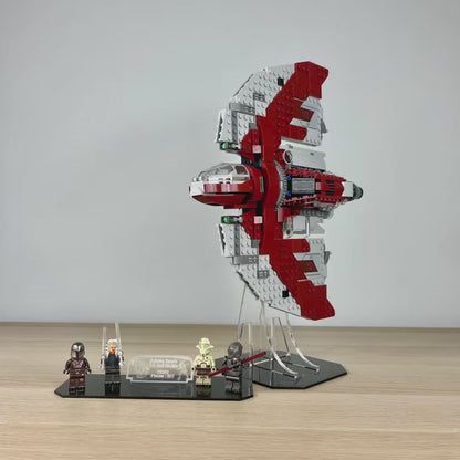 Acrylic Display Stand with Black Base for LEGO® Star Wars Ahsoka Tano’s T-6 Jedi Shuttle 75362